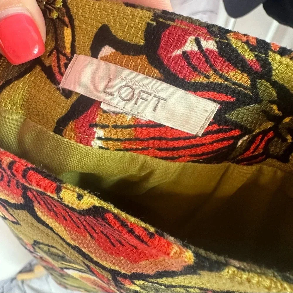 ann taylor LOFT floral print pencil skirt no size tag XS small preppy boho